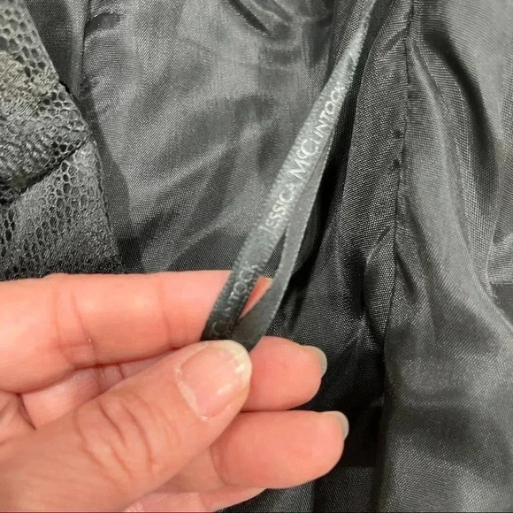 Gunne Sax Jessica McClintock Vintage black Lace Strapless Dress size9 Pr…❤️ - Picture 7 of 14